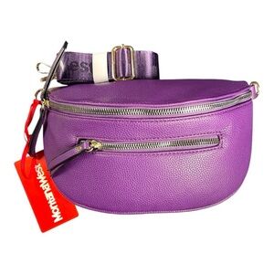 Montana West Purple Leather Fanny Packl